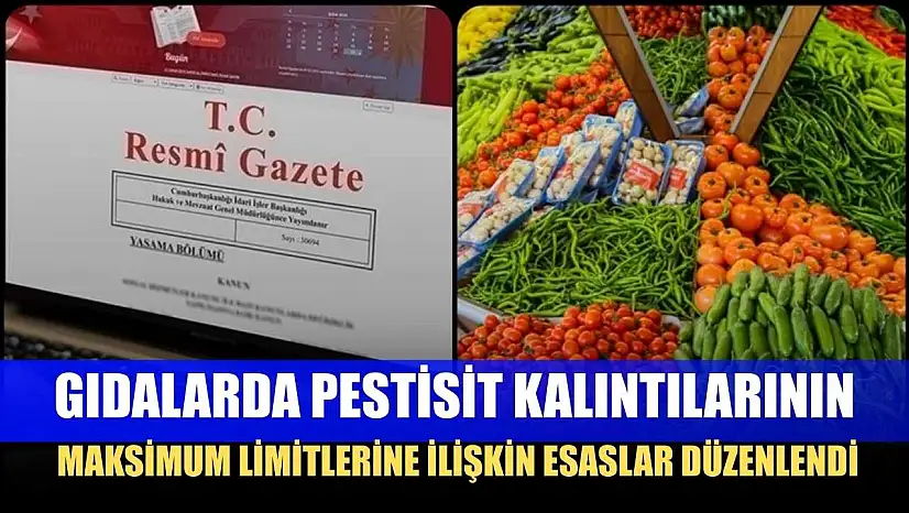 Gıdalarda pestisit kalıntılarının maksimum limitlerine ilişkin esaslar düzenlendi