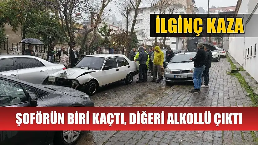 İlginç kaza, şoförün biri kaçtı, diğeri alkollü çıktı
