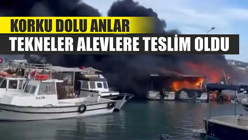 Korku dolu anlar: Tekneler alevlere teslim oldu