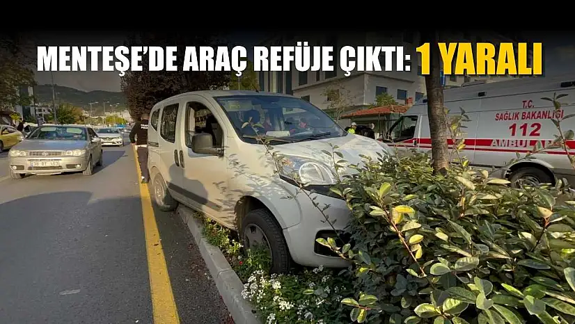 Menteşe'de araç refüje çıktı: 1 yaralı