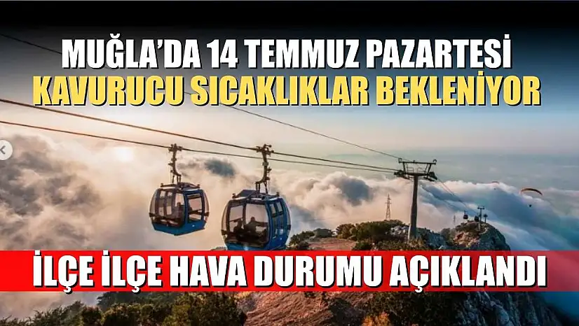 Muğla'da 14 Temmuz Pazartesi Kavurucu Sıcaklıklar Bekleniyor: İlçe İlçe Hava Durumu Açıklandı