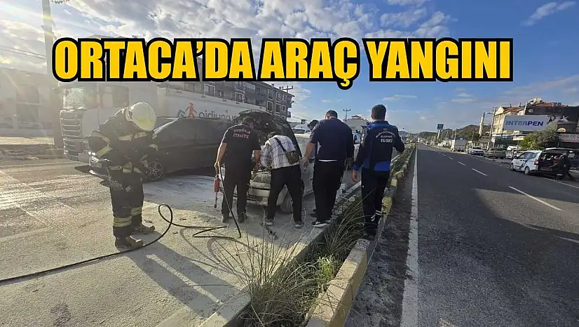 Ortaca'da araç yangını
