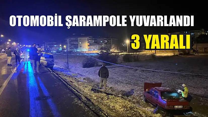 Otomobil şarampole yuvarlandı: 3 yaralı