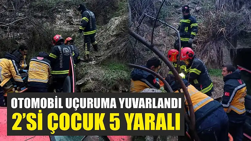 Otomobil uçuruma yuvarlandı: 2'si çocuk 5 yaralı