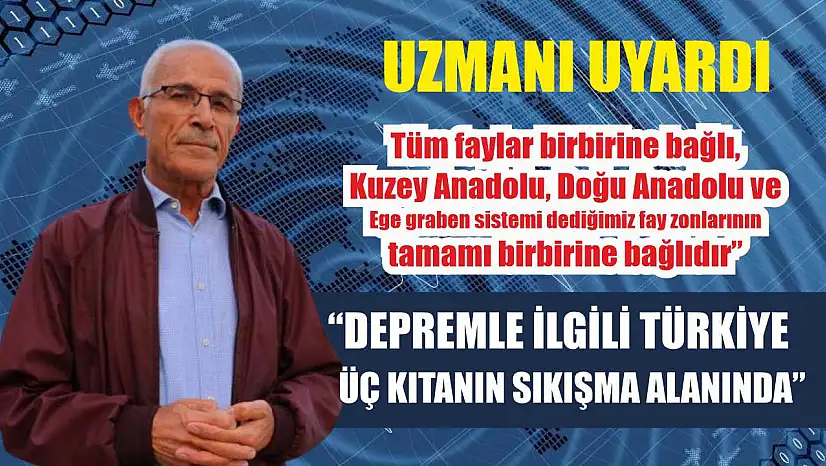 Uzmanı uyardı: 'Depremle ilgili Türkiye üç kıtanın sıkışma alanında'