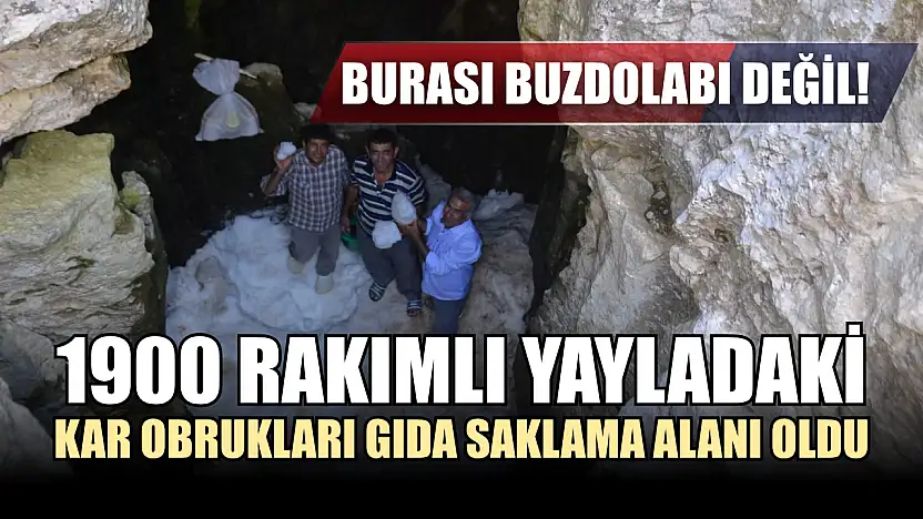 1900 Rakımlı Yayladaki Kar Obrukları Gıda Saklama Alanı Oldu