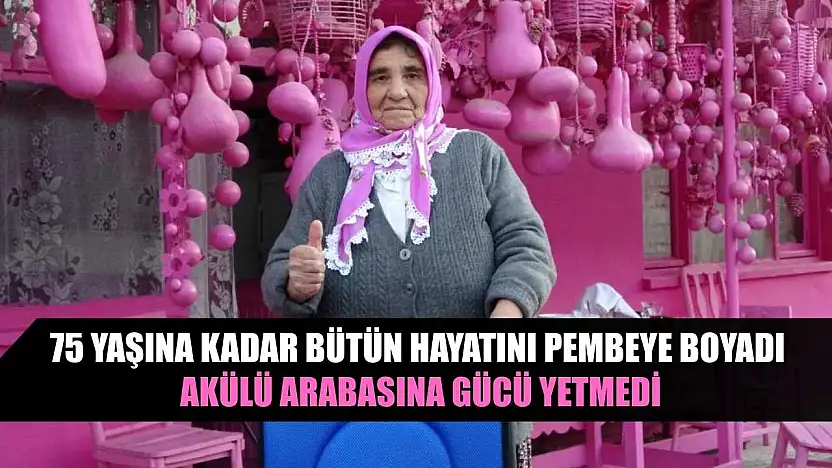 75 yaşına kadar bütün hayatını pembeye boyadı, akülü arabasına gücü yetmedi