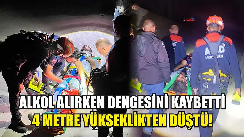 Alkol Alırken Dengesini Kaybetti, 4 Metre Yükseklikten Düştü!
