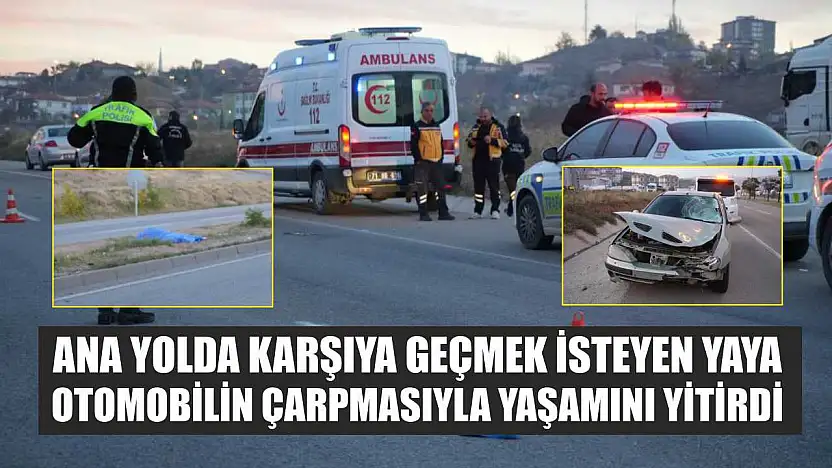 Ana Yolda Karşıya Geçmek İsteyen Yaya Otomobilin Çarpmasıyla Yaşamını Yitirdi