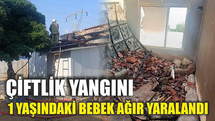 Çiftlik yangını: 1 yaşındaki bebek ağır yaralandı