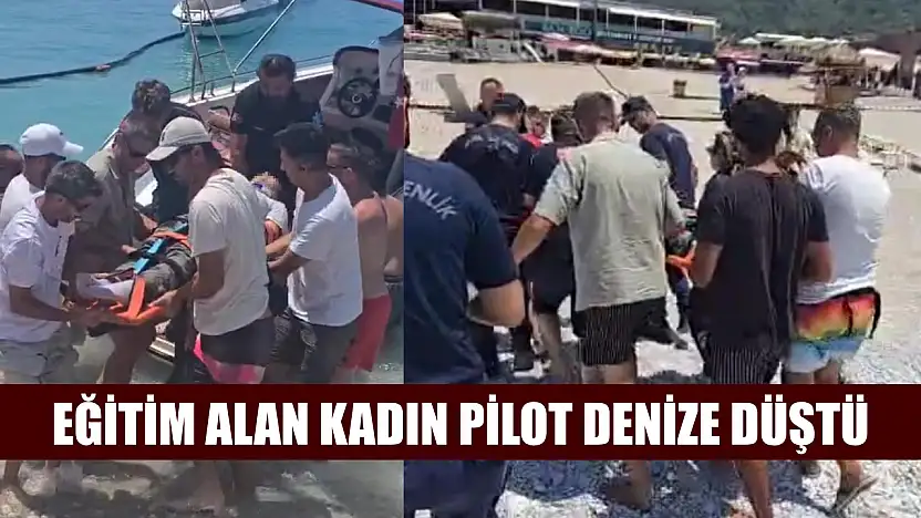 Eğitim alan kadın pilot denize düştü