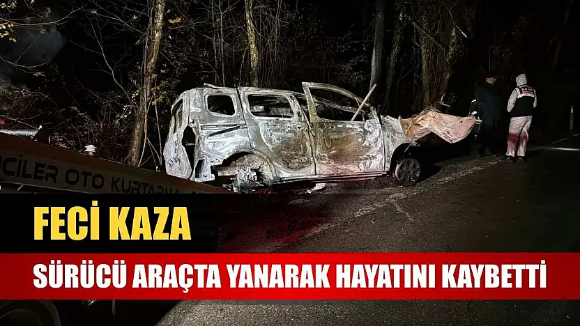 Feci kaza: Sürücü araçta yanarak hayatını kaybetti