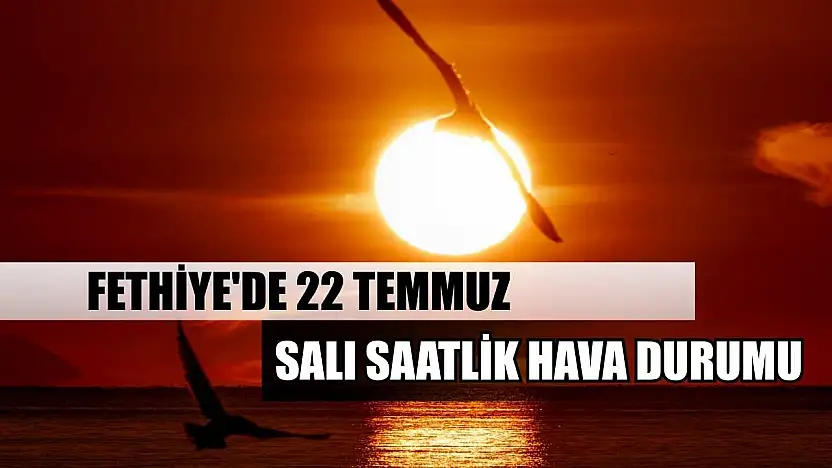 Fethiye'de 22 Temmuz Salı Saatlik Hava Durumu