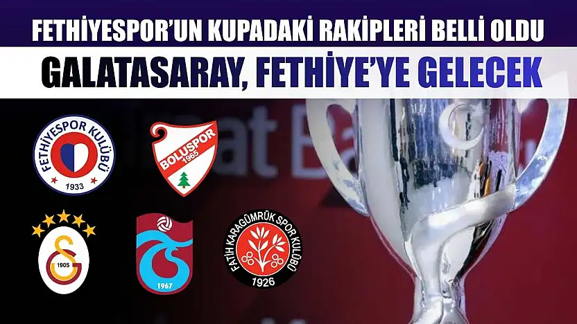 Fethiyespor'un Kupadaki Rakipleri Belli Oldu, Galatasaray, Fethiye'ye Gelecek