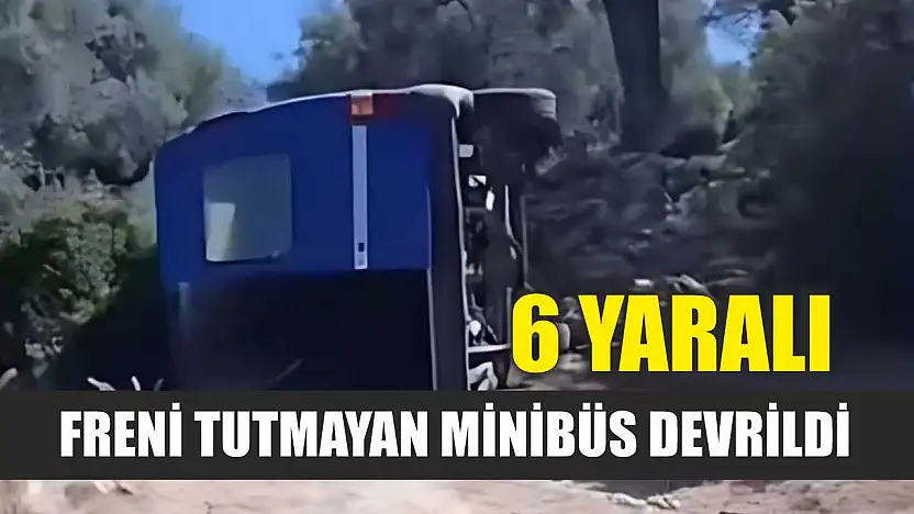 Freni tutmayan minibüs devrildi: 6 yaralı