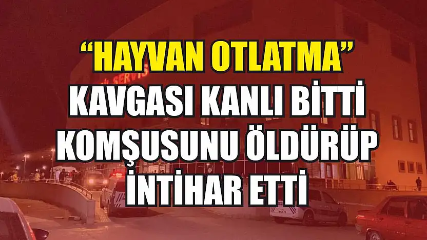 'Hayvan otlatma' kavgası kanlı bitti: Komşusunu öldürüp intihar etti