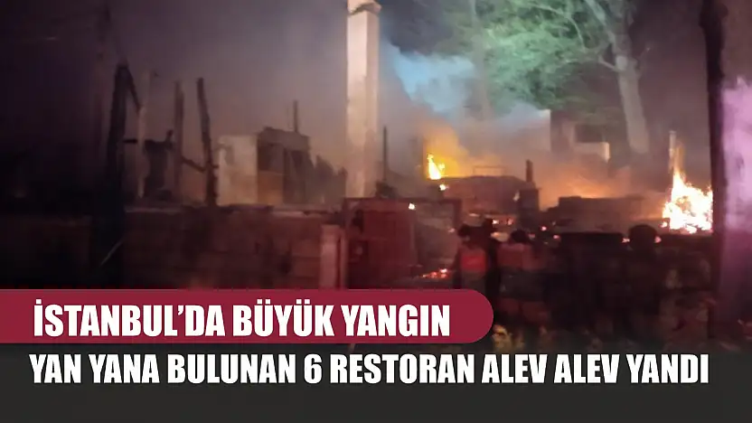 İstanbul'da büyük yangın: Yan yana bulunan 6 restoran alev alev yandı