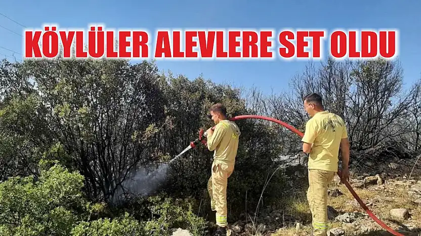 Köylüler alevlere set oldu