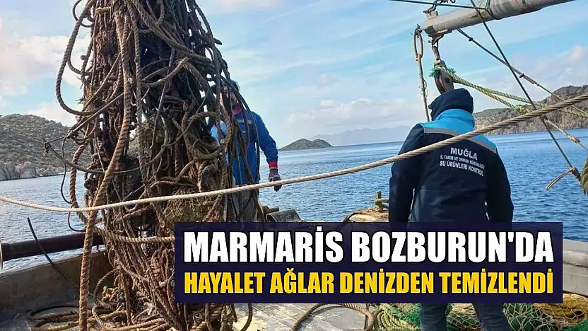 Marmaris Bozburun'da hayalet ağlar denizden temizlendi