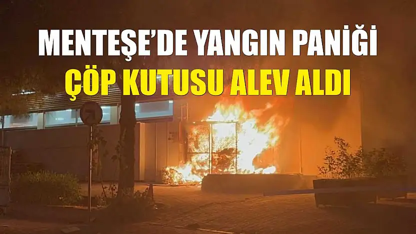 Menteşe'de yangın paniği: Çöp kutusu alev aldı