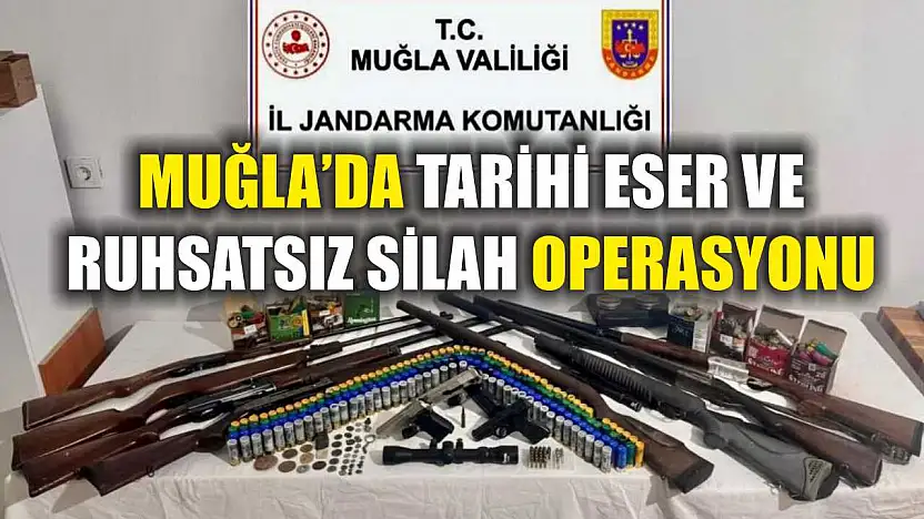 Muğla'da tarihi eser ve ruhsatsız silah operasyonu