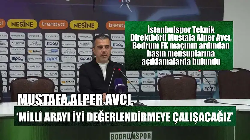 Mustafa Alper Avcı, 'Milli arayı iyi değerlendirmeye çalışacağız'