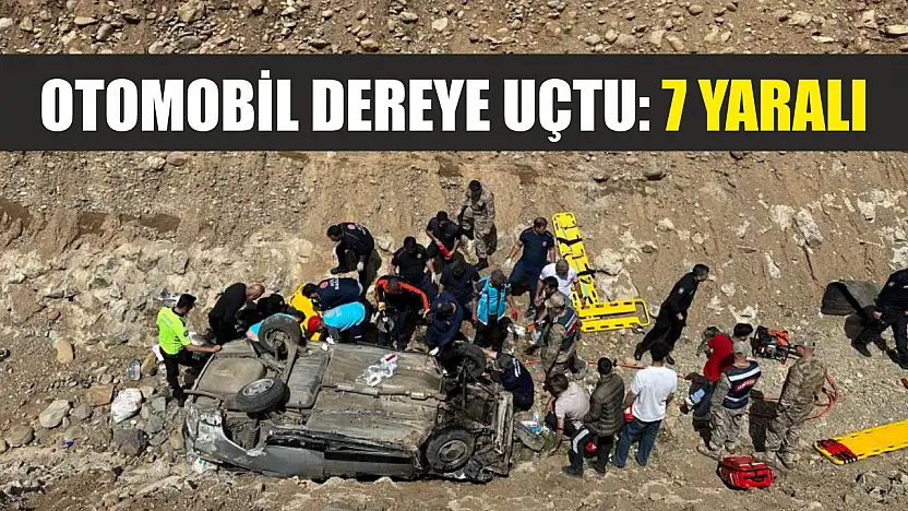 Otomobil dereye uçtu: 7 yaralı