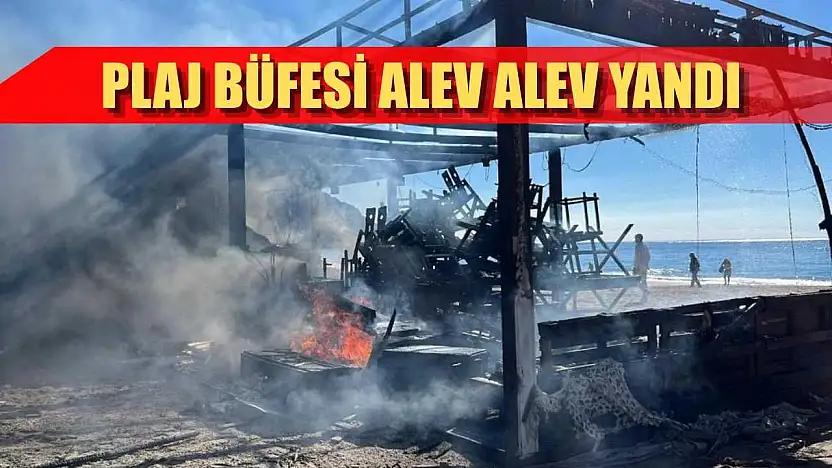 Plaj büfesi alev alev yandı