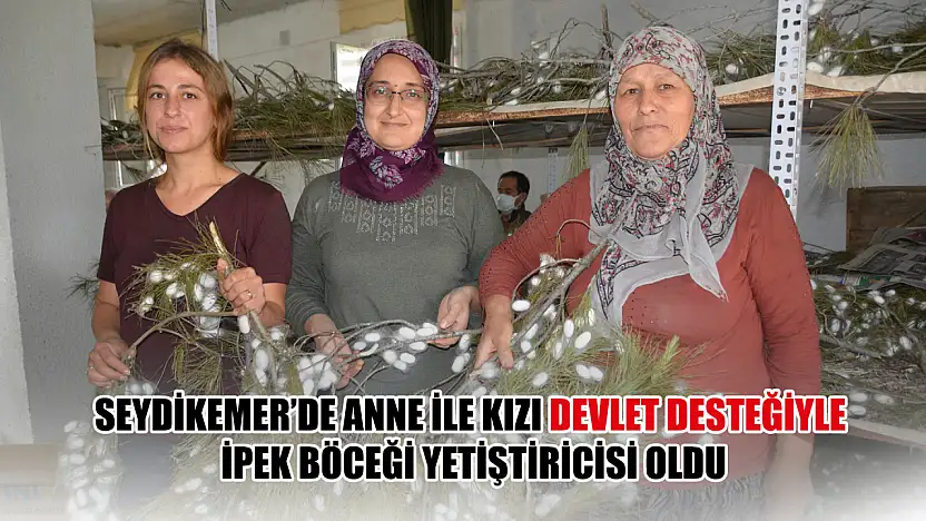 Seydikemer'de anne ile kızı devlet desteğiyle ipek böceği yetiştiricisi oldu