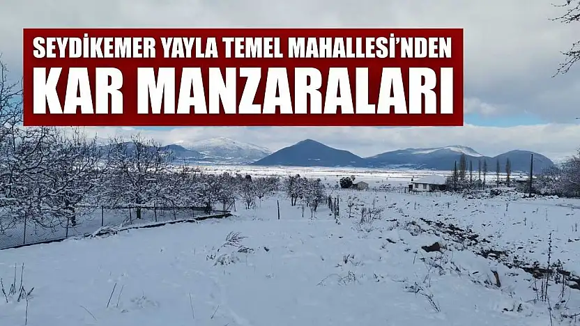 Seydikemer Yayla Temel Mahallesi'nden kar manzaraları