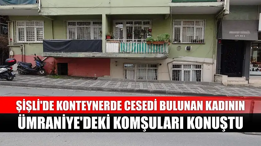 Şişli'de konteynerde cesedi bulunan kadının Ümraniye'deki komşuları konuştu
