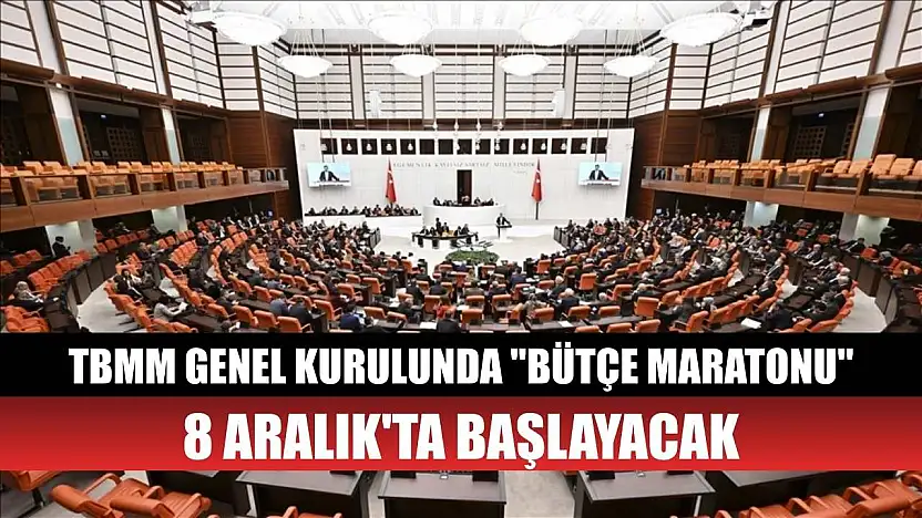 TBMM Genel Kurulunda 'bütçe maratonu' 8 Aralık'ta başlayacak