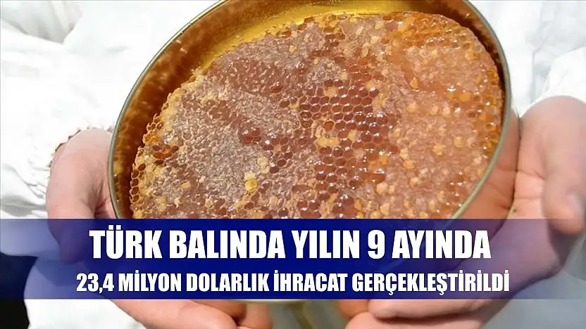 Türk balında yılın 9 ayında 23,4 milyon dolarlık ihracat gerçekleştirildi