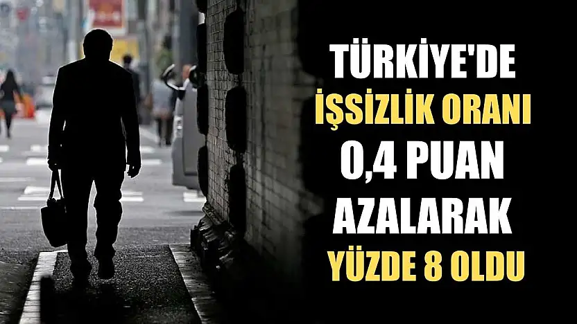 Türkiye'de işsizlik oranı 0,4 puan azalarak yüzde 8 oldu