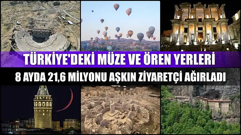 Türkiye'deki müze ve ören yerleri 8 ayda 21,6 milyonu aşkın ziyaretçi ağırladı