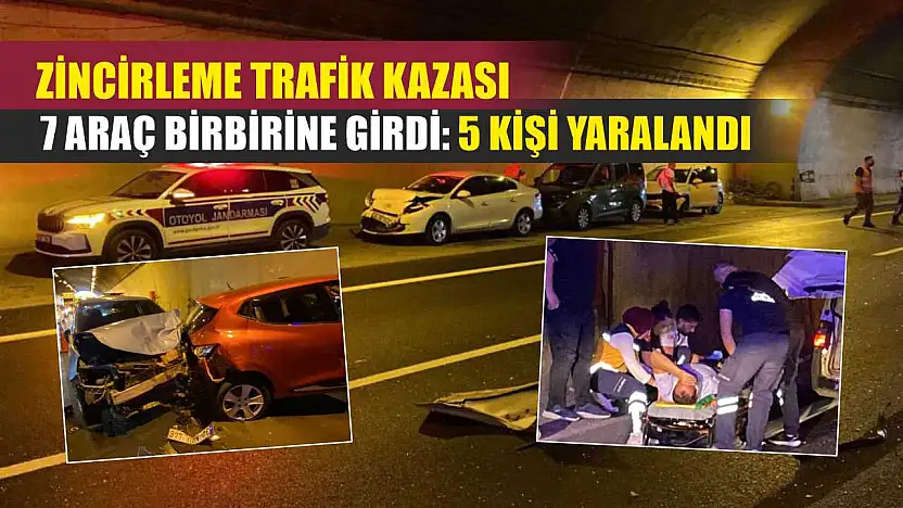 Zincirleme Trafik Kazası: 7 Araç Birbirine Girdi: 5 Kişi Yaralandı