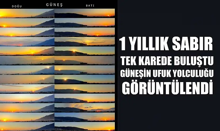 1 yıllık sabır tek karede buluştu, güneşin ufuk yolculuğu görüntülendi