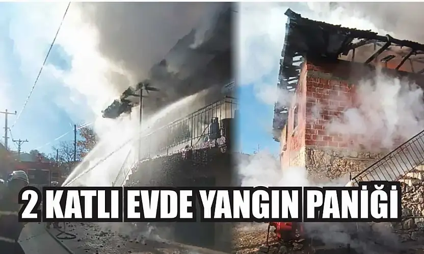 2 katlı evde yangın paniği