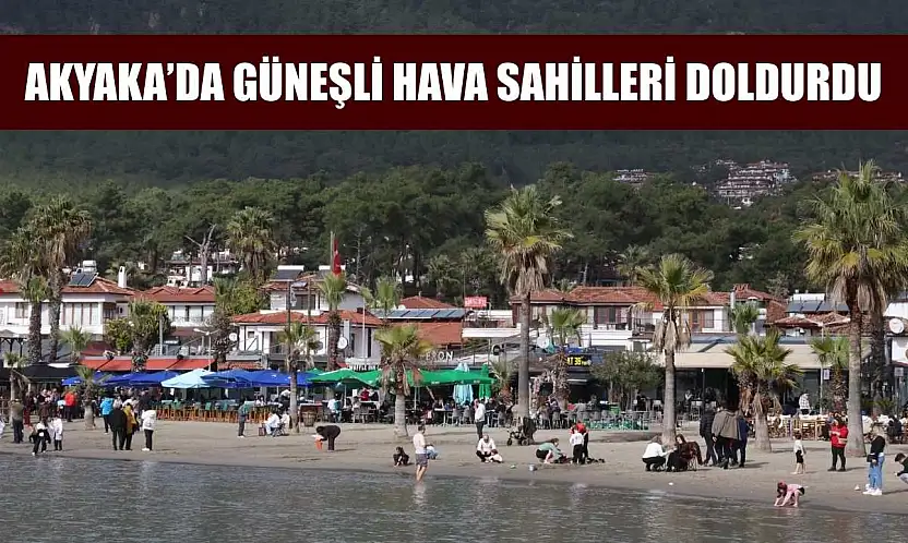 Akyaka'da güneşli hava sahilleri doldurdu