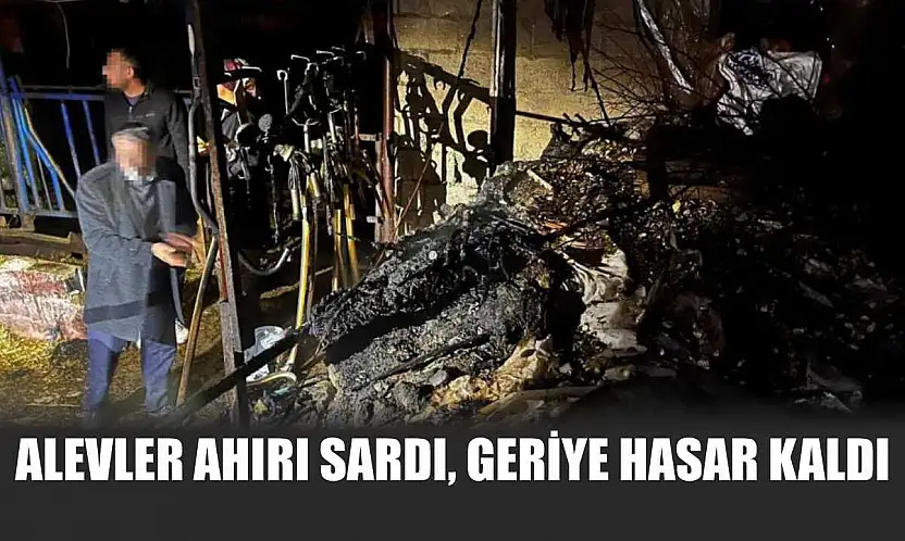 Alevler ahırı sardı, geriye hasar kaldı