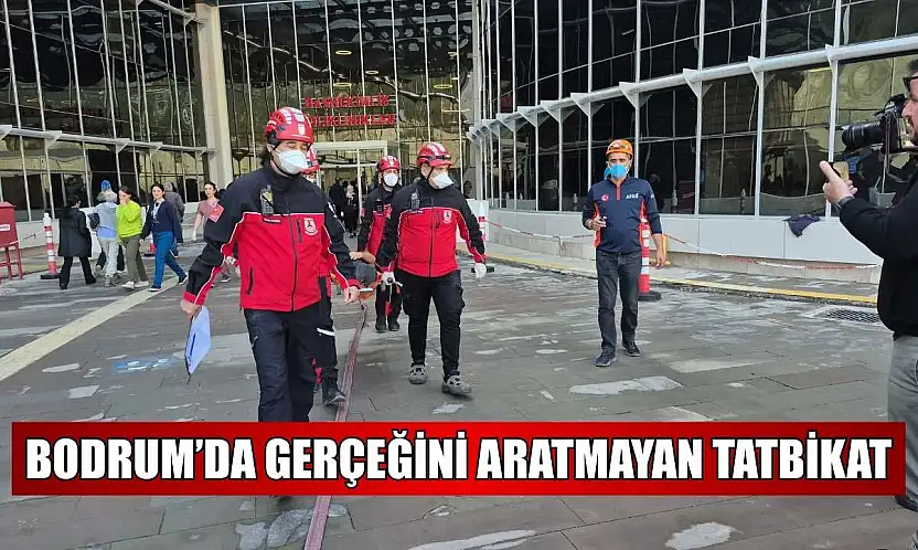 Bodrum'da gerçeğini aratmayan tatbikat