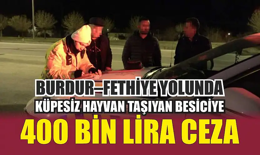 Burdur–Fethiye Yolunda Küpesiz Hayvan Taşıyan Besiciye 400 Bin Lira Ceza