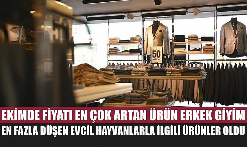 Ekimde fiyatı en çok artan ürün erkek giyim, en fazla düşen evcil hayvanlarla ilgili ürünler oldu