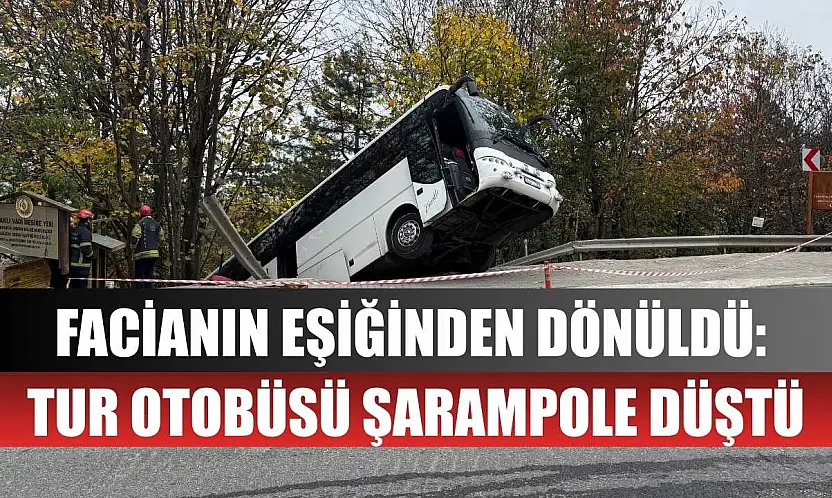 Facianın eşiğinden dönüldü: Tur otobüsü şarampole düştü