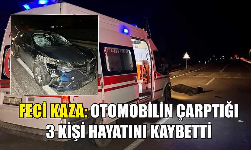 Feci kaza: Otomobilin çarptığı 3 kişi hayatını kaybetti