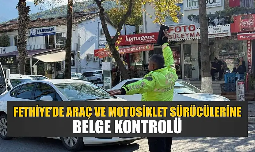 Fethiye'de araç ve motosiklet sürücülerine belge kontrolü