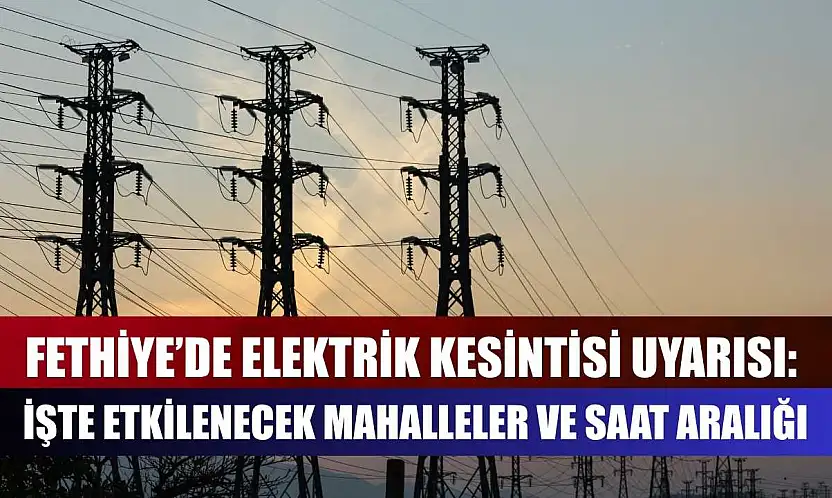 Fethiye'de Elektrik Kesintisi Uyarısı: İşte Etkilenecek Mahalleler ve Saat Aralığı