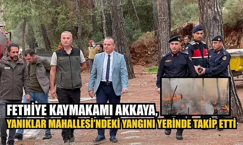 Fethiye Kaymakamı Akkaya, Yanıklar Mahallesi'ndeki yangını yerinde takip etti