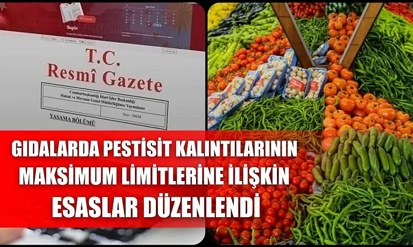 Gıdalarda pestisit kalıntılarının maksimum limitlerine ilişkin esaslar düzenlendi