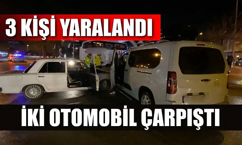 İki Otomobil Çarpıştı: 3 Kişi Yaralandı